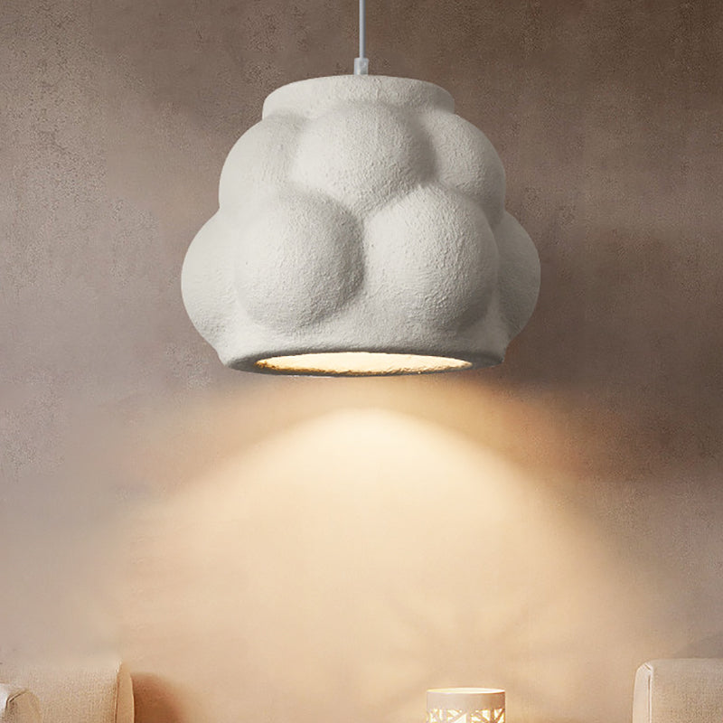 Traditional Japanese Wabi-Sabi Imitation Cement Texture Bubble Shade 1-Light Pendant Light For Living Room