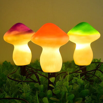 Solar Outdoor Resin Mushroom LED Garden Ground Insert Decorative Landscape Light