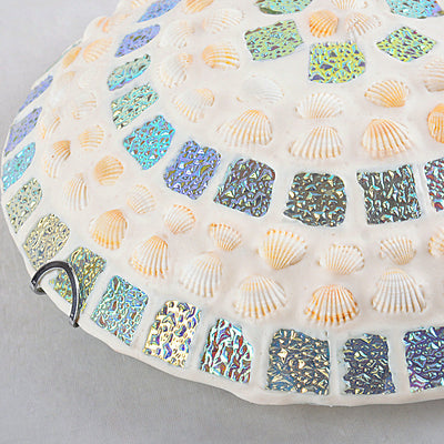 Contemporary Creative Round Irregular Shell Stained Glass 2/3/4 Light Flush Mount Ceiling Light For Living Room