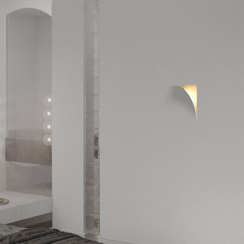 Modern Simplicity Square Flip Flop Recessed Plaster 1-Light Wall Sconce Lamp For Living Room