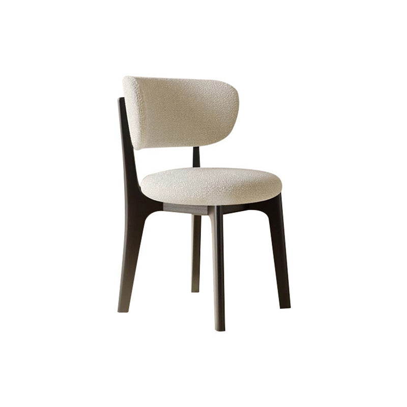 Contemporary Simplicity Round Soft Velvet Wooden Frame Dining Chair Backrest Armless For Dining Room