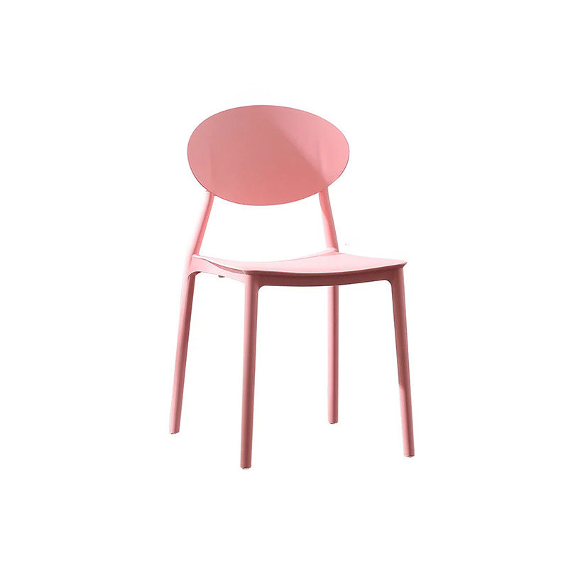 Contemporary Nordic Square Plastic Chair Backrest Armless For Living Room