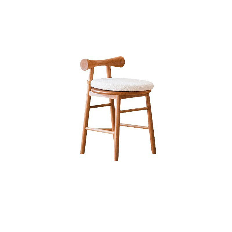 Tabouret de coiffeuse rond en bois et laine d&