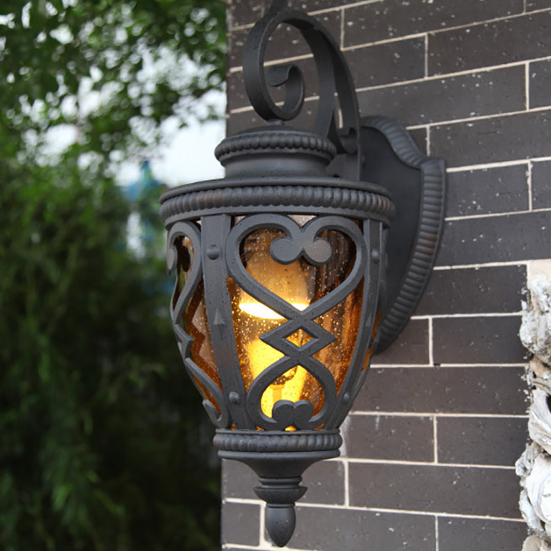 Contemporary Scandinavian Lantern Aluminum 1-Light Wall Sconce Lamp For Outdoor Patio