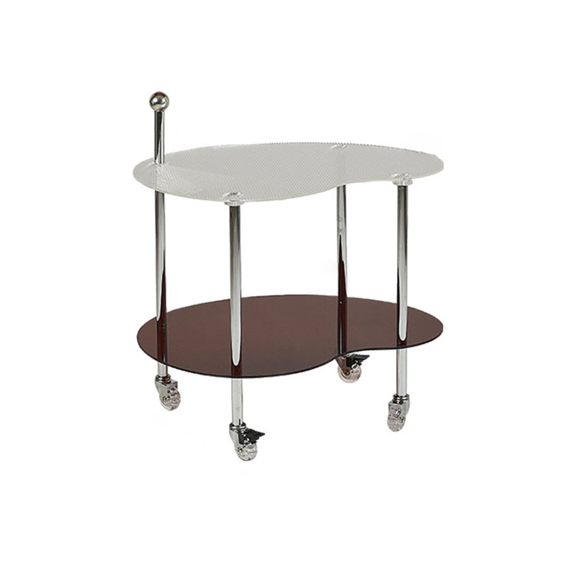 Contemporary Nordic Cloud Acrylic Stainless Steel Crystal Wheel End Table 2-Tier For Living Room