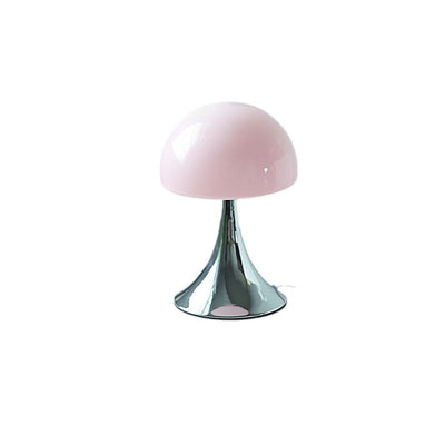 Modern Simplicity Iron Glass Mushroom Dome 1-Light Table Lamp For Bedside