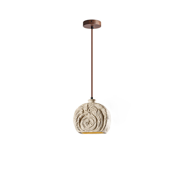 Contemporary Industrial Round Snail Shell Shape Cement 1-Light Pendant Light For Living Room