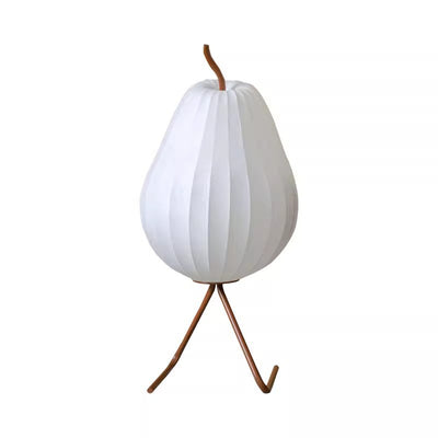 Traditional Japanese Pear Elliptical Iron Fabric 1-Light Standing Floor Lamp For Bedroom