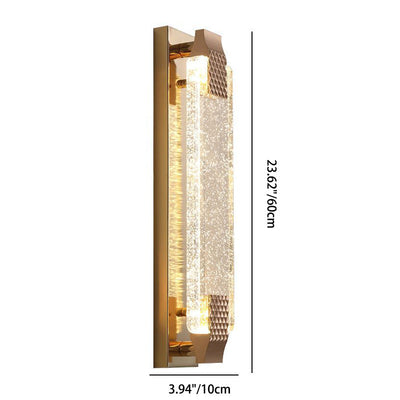 Contemporary Luxury Rectangular Glass Stainless Steel LED Wall Sconce Lamp For Bedroom