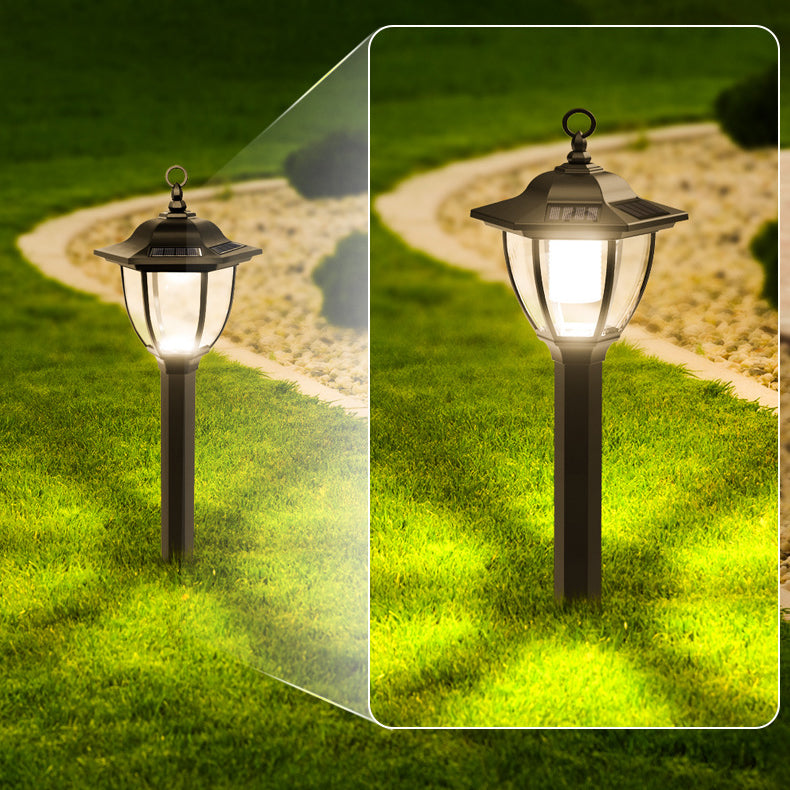 Traditional Farmhouse Waterproof Solar Lanterns Plastic Ground Plug LED Landscape Light For Garden