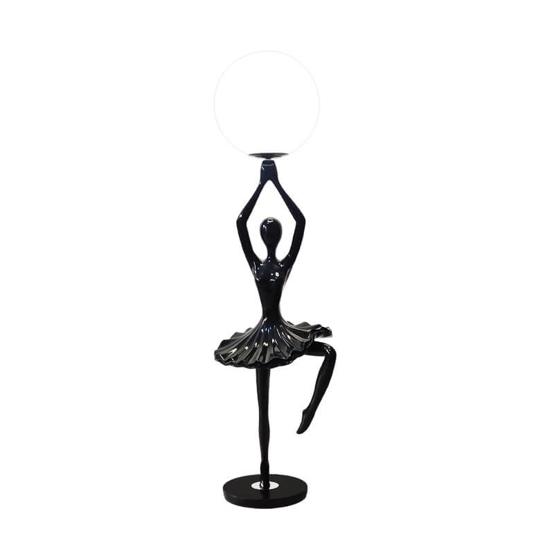 Nordic Ballet Girl Shape Orb Acrylic 1-Light Standing Floor Lamp