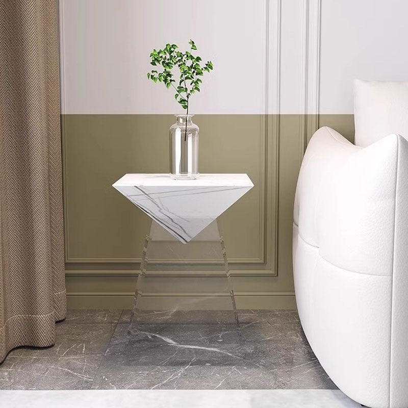 Modern Minimalist Cone Acrylic Slate End Table For Living Room