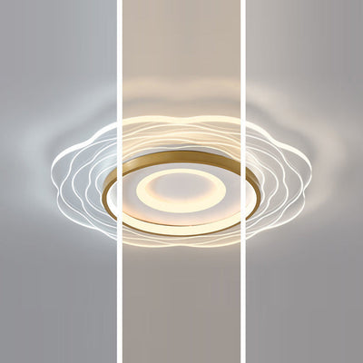 Modern Minimalist Floral Aluminum Acrylic LED Flush Mount Ceiling Light For Living Room