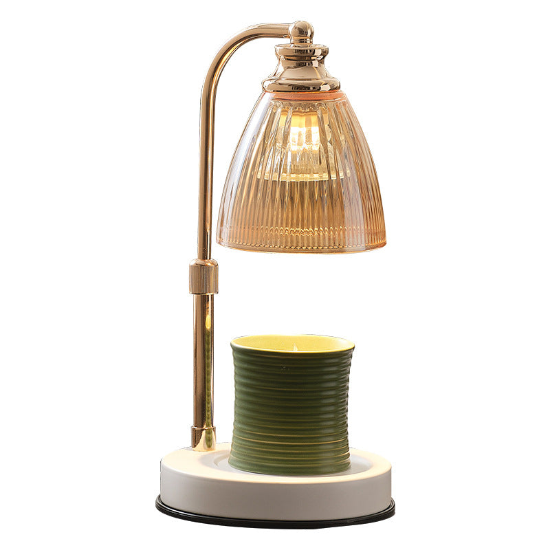 Contemporary Simplicity Iron Conical Glass Shade 1-Light Melting Wax Table Lamp For Bedroom