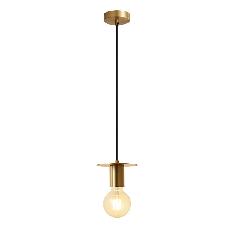 Modern Minimalist Half Round Begs Round Copper 1-Light Pendant Light For Living Room