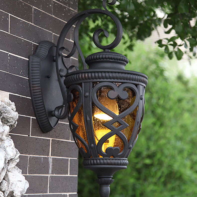 Contemporary Scandinavian Lantern Aluminum 1-Light Wall Sconce Lamp For Outdoor Patio