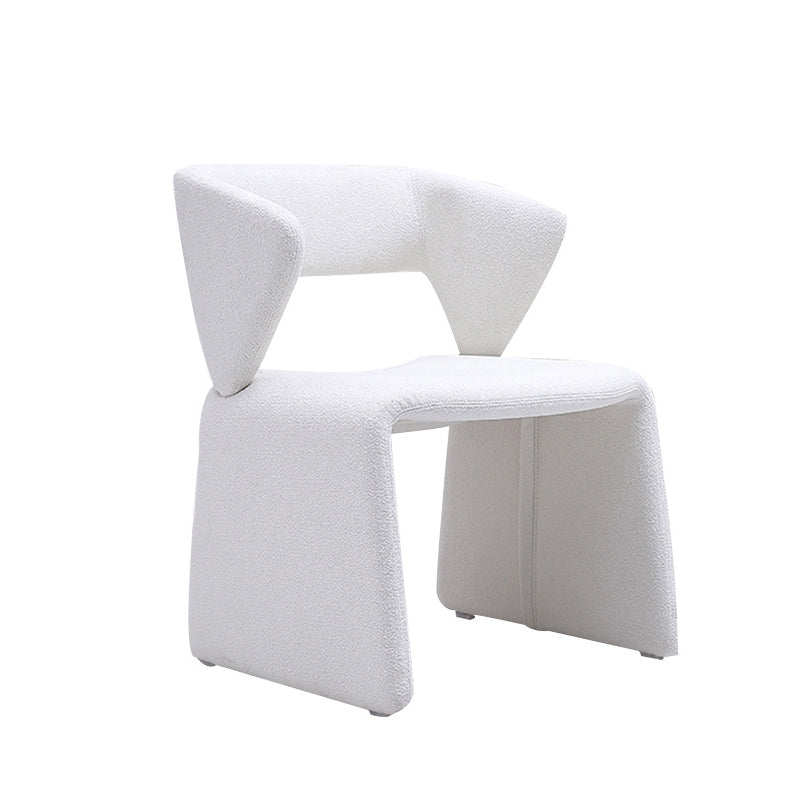 Contemporary Creative Triangle Rectangle Velvet Wood Dining Chair Backrest Armless For Dining Room