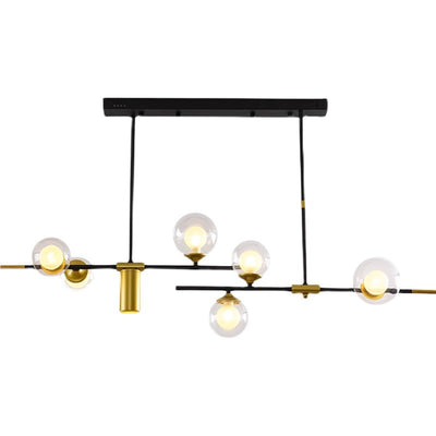 Modern Mid-Century Iron Glass Magic Bean 7-Light Island Light Chandelier For Dining Room