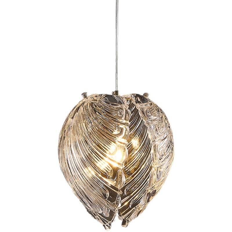 Modern Luxury Glass Shell Shape 1-Light Pendant Light For Bedroom