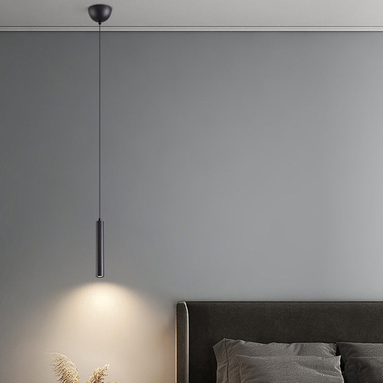 Modern Minimalist Iron Aluminum Strip LED Pendant Light For Bedroom