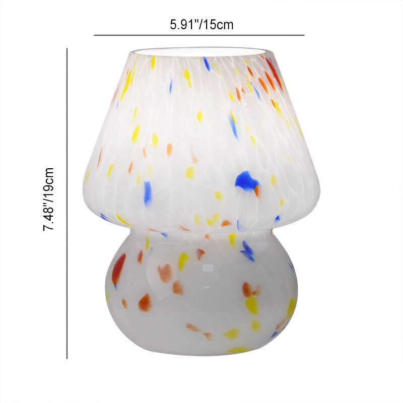 Modern Creative Watercolor Mushroom Glass 1-Light Table Lamp