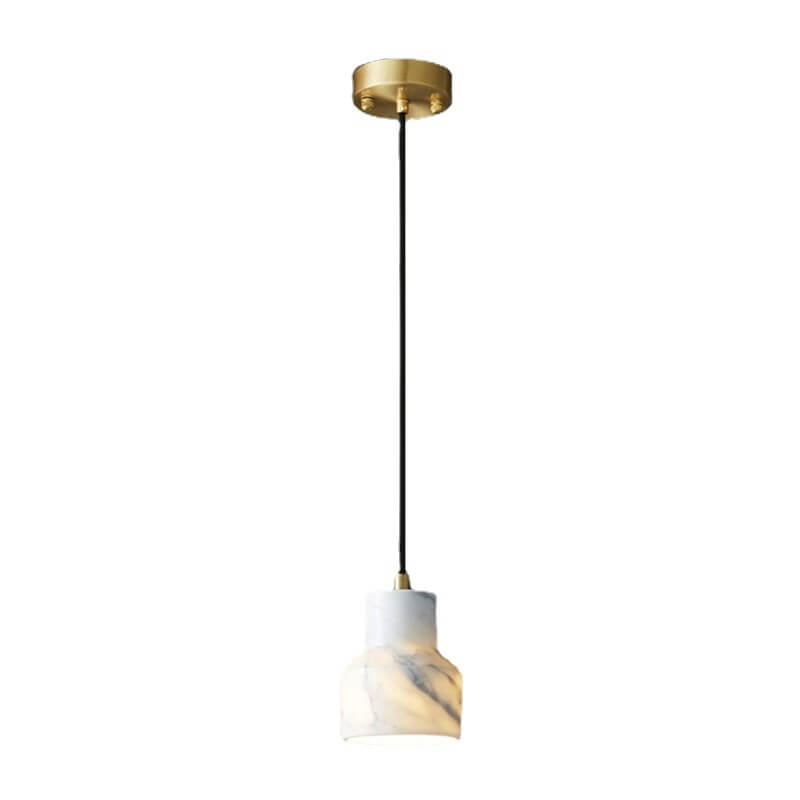 Modern Luxury Marble Cone Geometry 1-Light Pendant Light