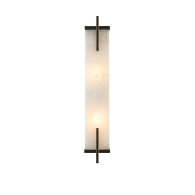 Modern Luxury Full Copper Marble Rectangle LED Wall Sconce Lamp For Living Room