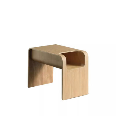 Table d'appoint rectangulaire moderne minimaliste en bois massif avec rangement pour salon 