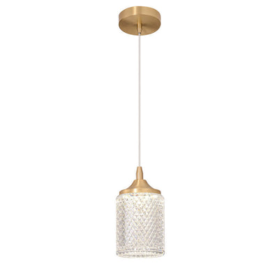 Modern Luxury All-Copper Glass Cylinder Spherical Diamond LED Pendant Light