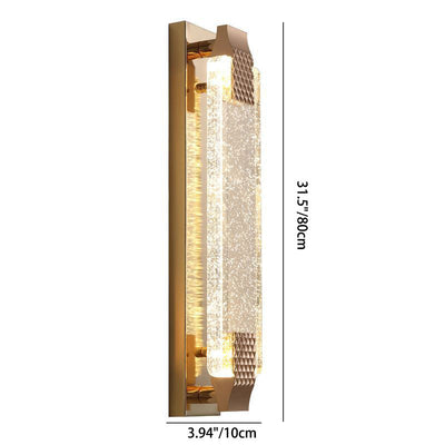 Contemporary Luxury Rectangular Glass Stainless Steel LED Wall Sconce Lamp For Bedroom