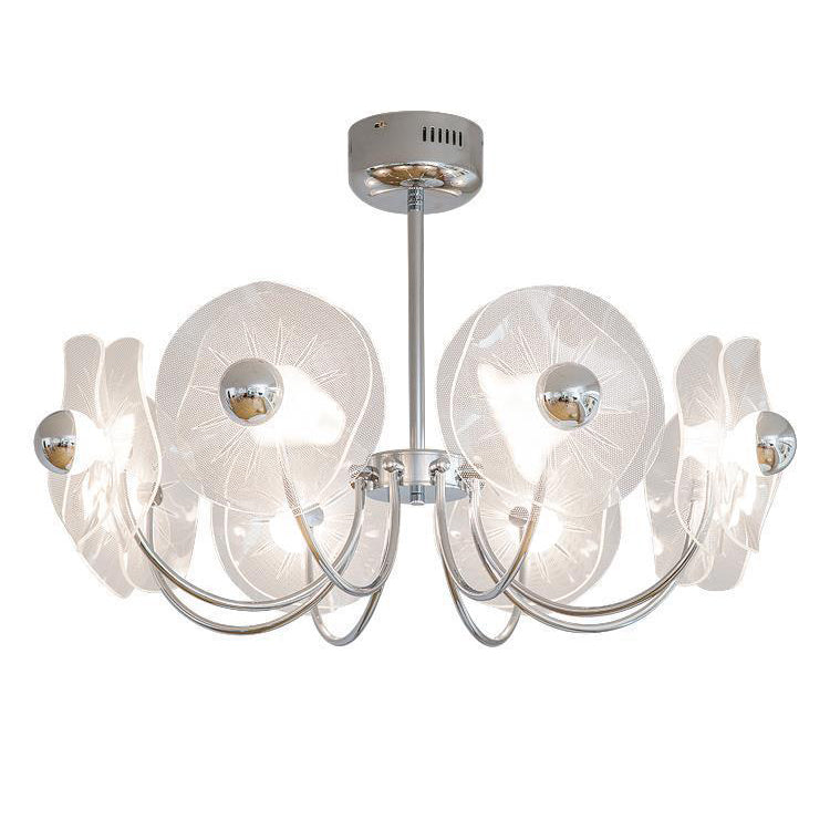 Contemporary Luxury Lotus Acrylic Aluminum LED Chandelier For Living Room