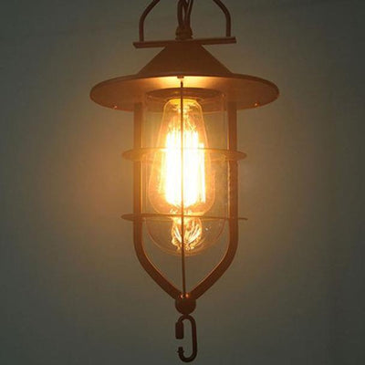 Contemporary Industrial Iron Glass Round 1-Light Wall Sconce Lamp For Dining Room