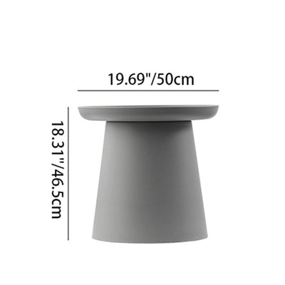 Contemporary Scandinavian Round Plastic End Table 1-Tier For Living Room