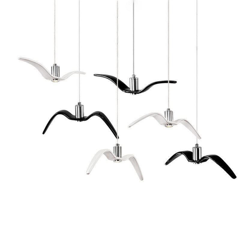 Nordic Creative Personality Wrought Iron Seagull LED Pendant Light