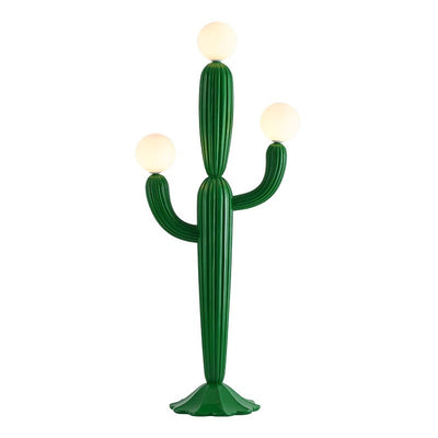 Contemporary Creative Cactus Resin Glass 3-Light Standing Floor Lamp For Living Room