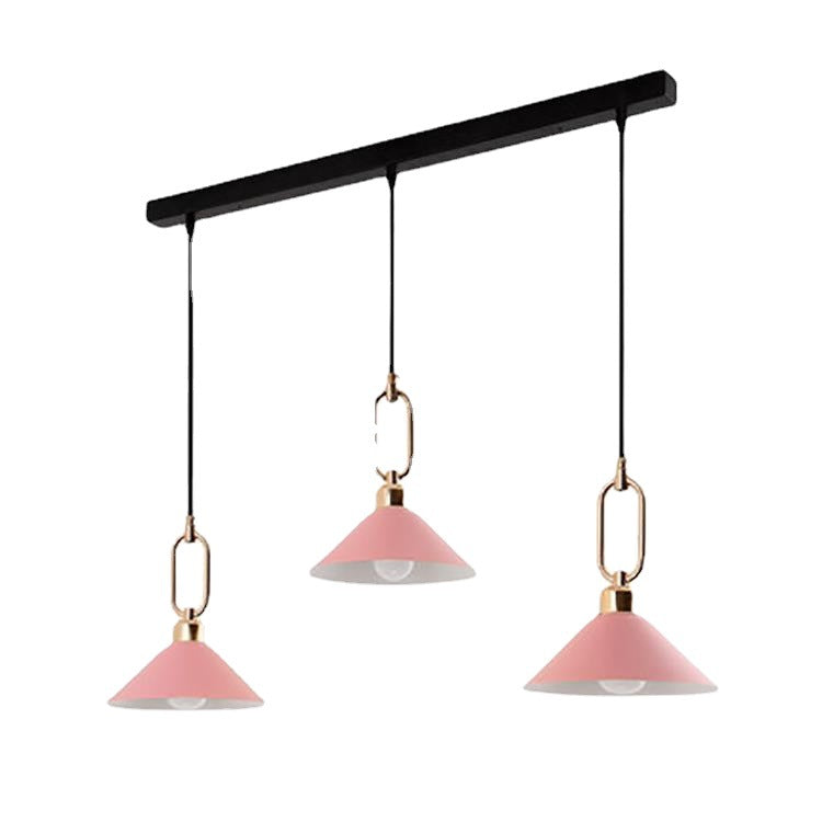 Modern Macarons Umbrella Shade 1/3-Light Metal Ring Pendant Light