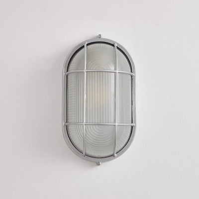 Contemporary Industrial Aluminum Glass Round Oval 1-Light Wall Sconce Lamp For Hallway