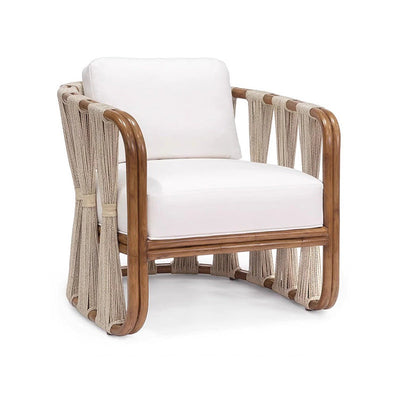 Contemporary Scandinavian Square Wood Rattan Fabric Chair Backrest Armrest For Living Room