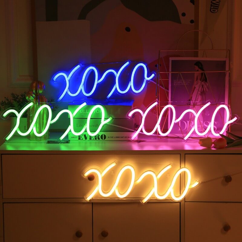 Modern Creative Letters Colorful USB Transparent Back Panel LED Neon Ambient Light