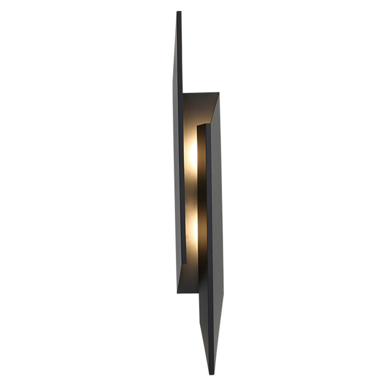 Modern Minimalist Rectangular Triangle Iron 2-Light Wall Sconce Lamp For Bedroom