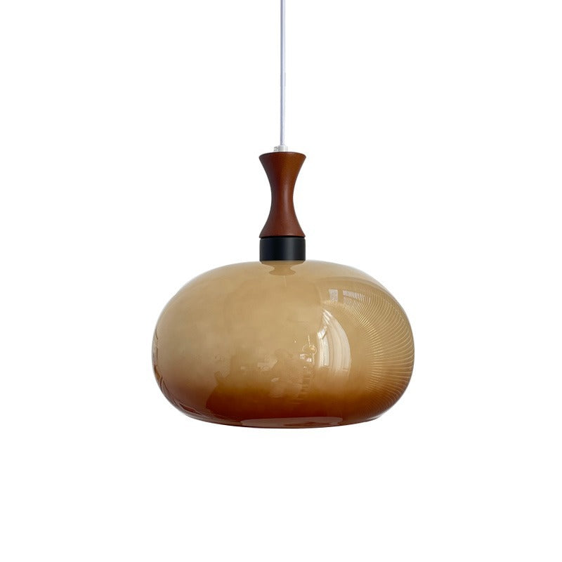 Contemporary Simplicity Oval Glass Shade 1-Light Pendant Light For Living Room