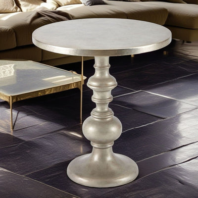 Table d'appoint ronde traditionnelle en bois massif pour salon 