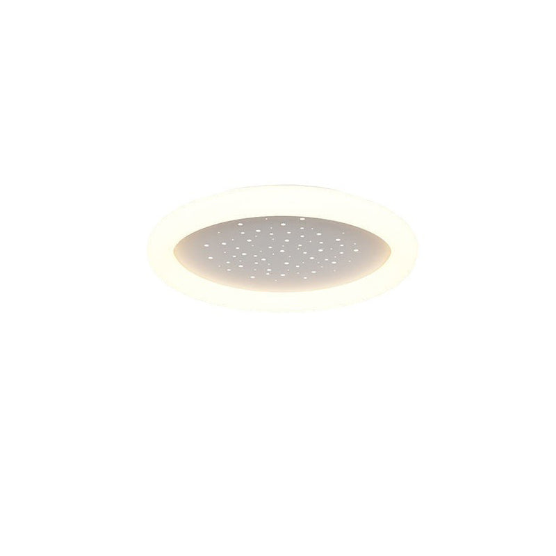 Modern Simplicity Iron Acrylic Round Starry Sky LED Flush Mount Ceiling Light For Bedroom