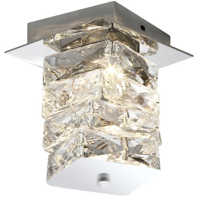 Contemporary Luxury Crystal Cuboid Hardware LED Semi-Flush Mount Ceiling Light For Living Room