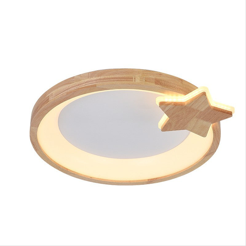 Contemporary Scandinavian Log Ring Acrylic LED Flush Mount Ceiling Light For Bedroom