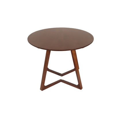 Modern Simplicity Round V-Shape Leg Rubber Wood Dining Table For 2/4 Seats