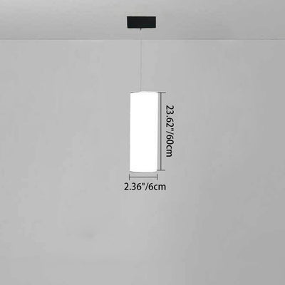 Modern Minimalist PC Straight Line LED Pendant Light For Living Room