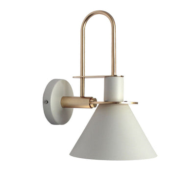 Contemporary Scandinavian Macaron Horn Iron 1-Light Wall Sconce Lamp For Hallway