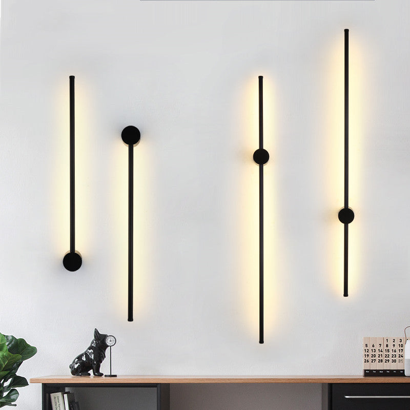 Modern Minimalist Long Aluminum Iron Silicone LED Wall Sconce Lamp For Bedroom