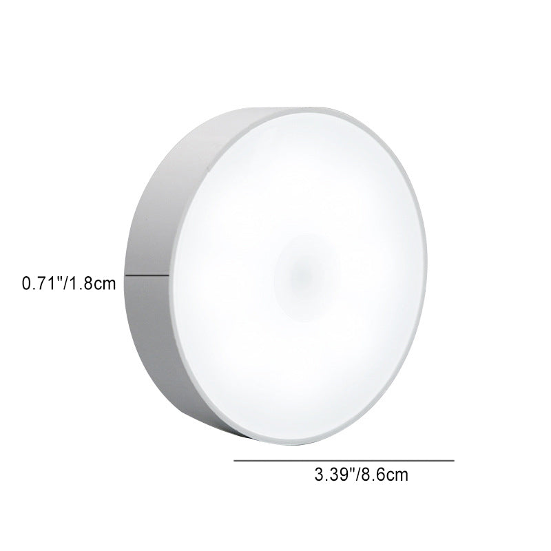 Modern Minimalist Round ABS Rechargeable Sensor Wall Sconce Lamp For Bedroom